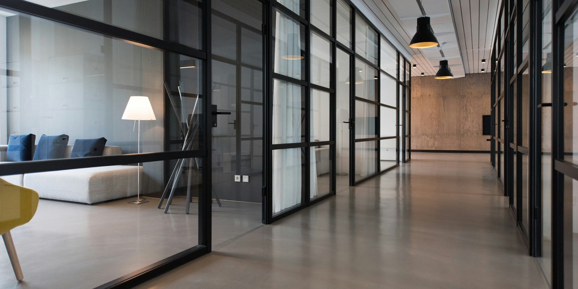 Modern office with plants